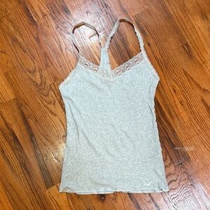 Hollister Light Gray Lace Camisole